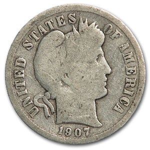 1907-D Barber Dime Good/VG 1907-D Barber Dime Good/VG